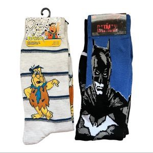 BUNDLE - Flintstones & Batman socks sizes 6-12 NWT